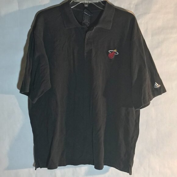 Adidas Vintage NBA Miami Heat Polo Button Up Short Sleeve Tee - Picture 4 of 8